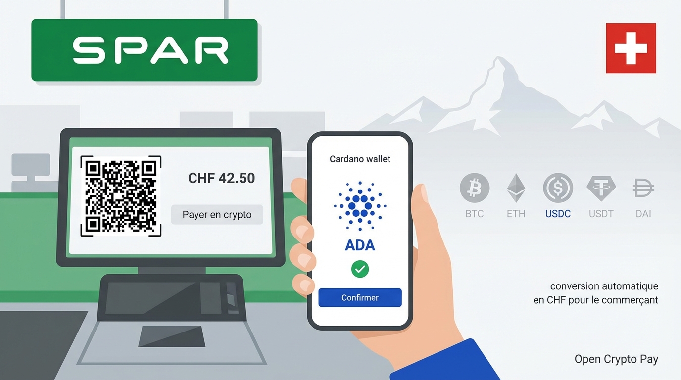 Cardano ADA désormais accepté dans les supermarchés Spar Suisse